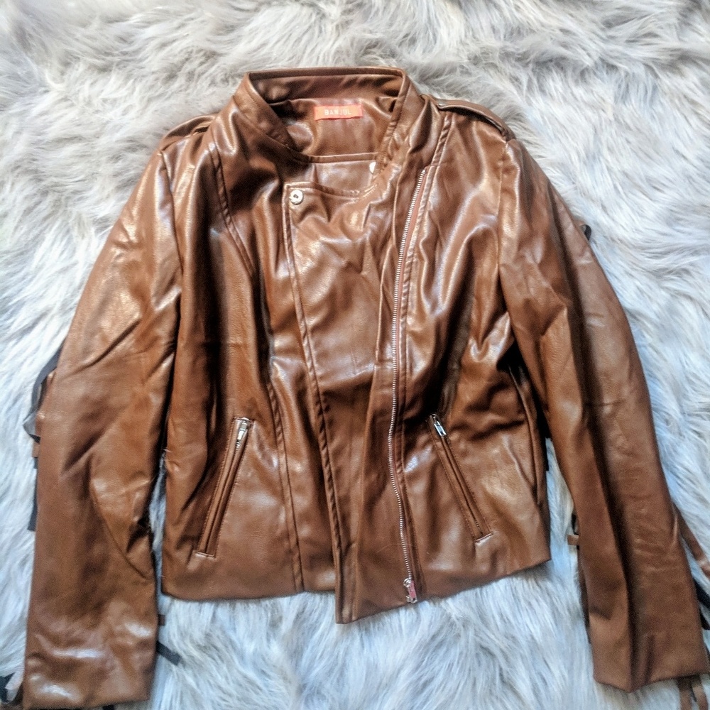 Womens brown leather jacket